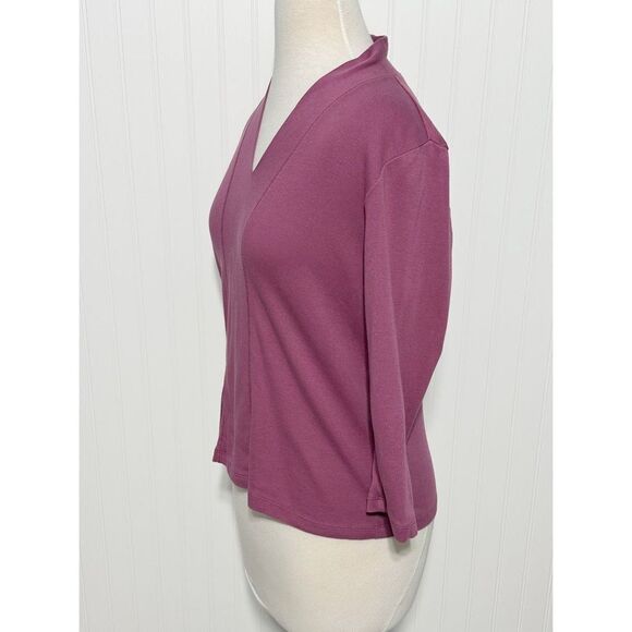 Hasting & Smith Women's V Neck 3/4 Sleeve Pullover Top Pink  Purple Mauve Medium - Picture 7 of 8